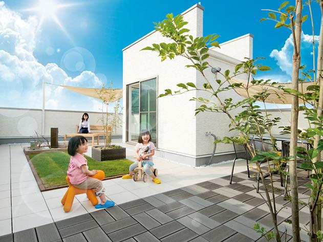 Balcony. So we have a permanent model house with a rooftop garden, Please come by all means once / exhibition hall / Showroom