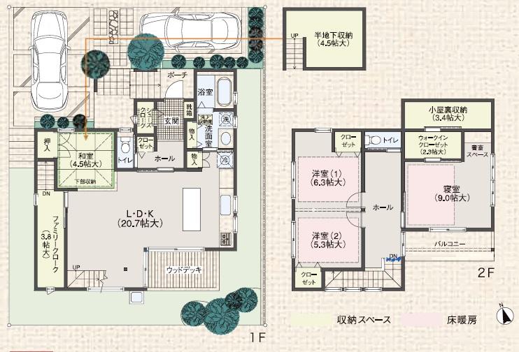 Floor plan. (Q7-4), Price 38,800,000 yen, 4LDK+3S, Land area 169.51 sq m , Building area 122.55 sq m
