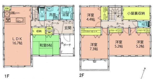 Floor plan. 25,800,000 yen, 4LDK, Land area 144.49 sq m , Building area 115.02 sq m