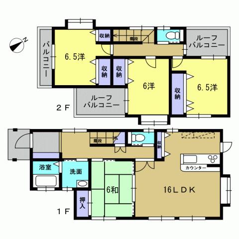 Floor plan. 25,900,000 yen, 4LDK, Land area 175.94 sq m , Building area 105.99 sq m 4LDK