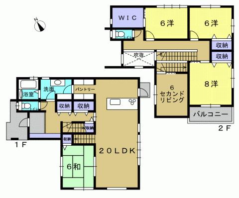 Floor plan. 36,800,000 yen, 4LDK + S (storeroom), Land area 185.39 sq m , Building area 144.49 sq m 4LDK + S