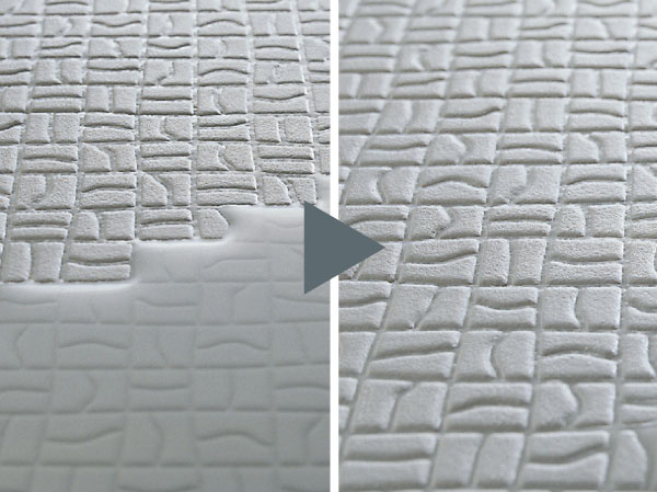 Bathing-wash room.  [Karari floor] Easy to dry Karari floor wet floor after bathing. Slip, Cleaning is easy to Ease. (Same specifications)