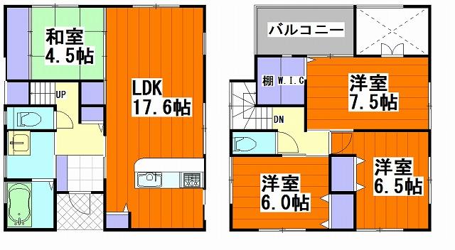 Floor plan. 32 million yen, 4LDK, Land area 135.04 sq m , Building area 109.3 sq m