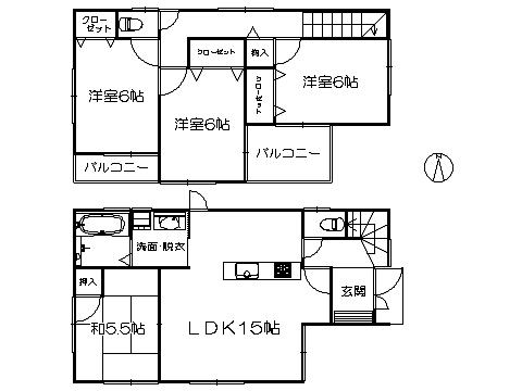 Floor plan. 24,800,000 yen, 4LDK, Land area 100.45 sq m , Building area 90.72 sq m ※ Drawing current state priority