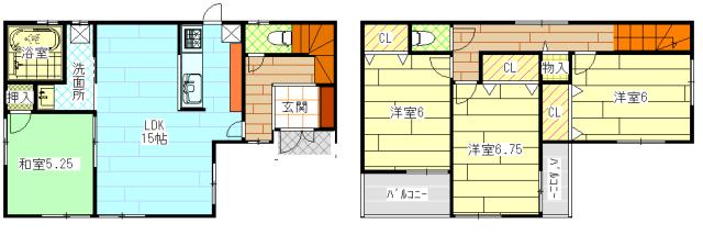Floor plan. 23.8 million yen, 4LDK, Land area 100.45 sq m , Building area 93.14 sq m
