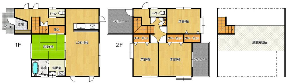 Floor plan. 25 million yen, 4LDK, Land area 136.51 sq m , Building area 107.64 sq m drawing current state priority