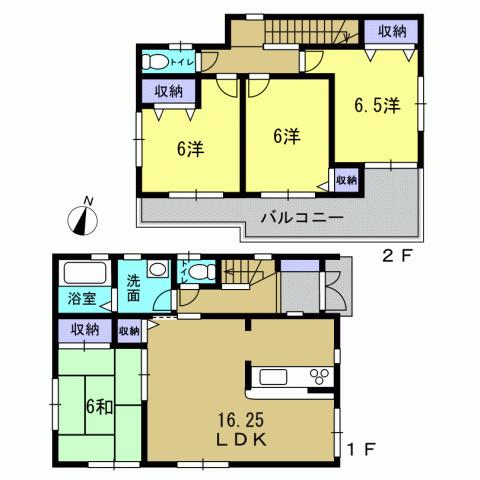Floor plan. 22,800,000 yen, 4LDK, Land area 143.27 sq m , Building area 95.17 sq m 4LDK