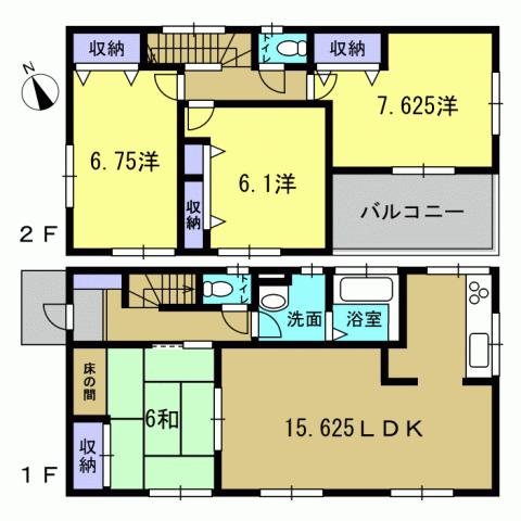 Floor plan. 33,900,000 yen, 4LDK, Land area 133.57 sq m , Building area 97.31 sq m 4LDK