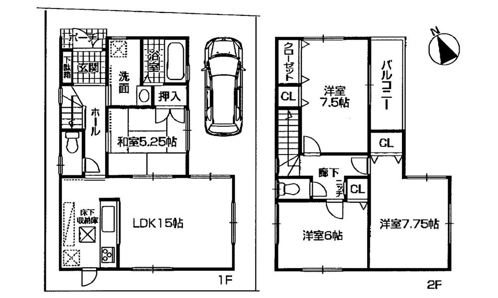Floor plan. 30,800,000 yen, 4LDK, Land area 91.36 sq m , Building area 96.39 sq m