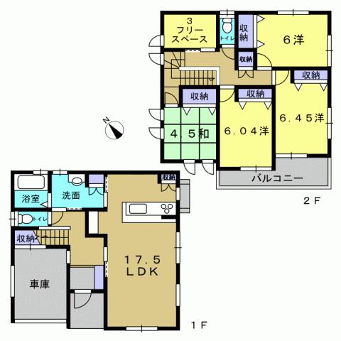Floor plan. 32,800,000 yen, 4LDK + S (storeroom), Land area 101.66 sq m , Building area 109.15 sq m 4LDK