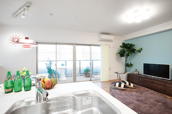 LD + balcony overlooking design from the kitchen