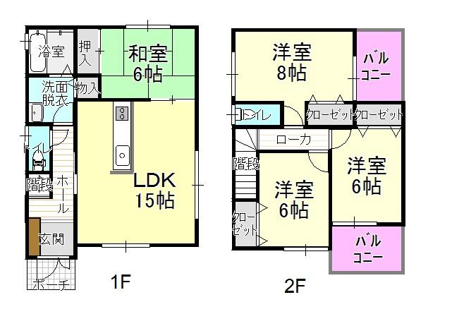 Floor plan. 24,800,000 yen, 4LDK, Land area 146.09 sq m , Building area 95.58 sq m