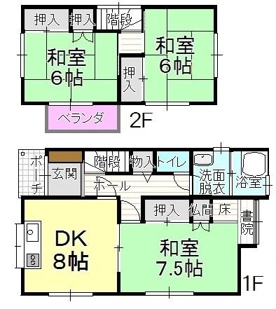 Floor plan. 5.8 million yen, 3DK, Land area 125.52 sq m , Building area 91.11 sq m