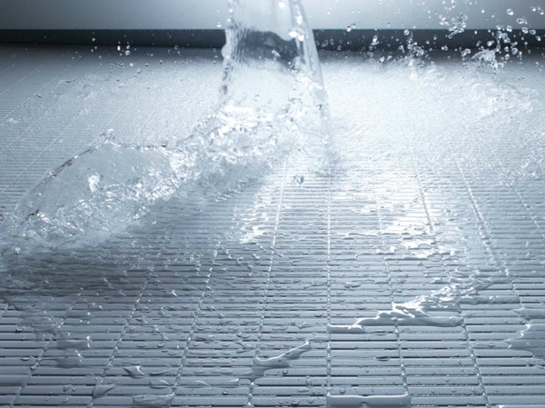 Bathing-wash room.  [Flagstone floor] Break the surface tension of water, Easy to dry, Adopt a flag stone floor was hard to slip. (Same specifications)