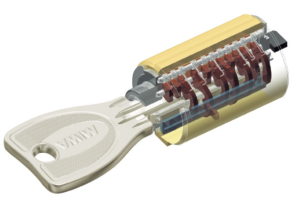 Security.  [PR cylinder] The entrance door of each dwelling unit had also of the theory key number of differences about 100 billion ways, Incorrect lock or unauthorized duplication is adopted extremely difficult PR cylinder. Key is an easy-to-use dimple key reversible. (Conceptual diagram)