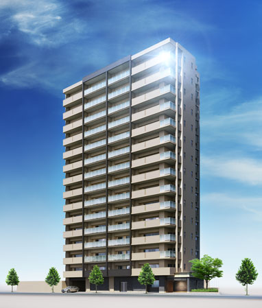 Buildings and facilities. City mansion of dignity to Ushitaasahi wrapped in peace. Earthquake-proof ・ And the building structure in consideration for disaster prevention of, For those who live in high-security system, Peace of mind ・ It aims to secure life stage. (Exterior view)