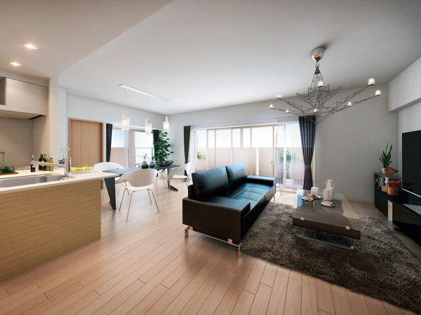 Room and equipment. Plenty of leads to natural light and wind, Living to be untangled the mind to open a feeling ・ Dining, Space of high quality that resonates with aesthetics of people live. Or soften the mind to socializing with family, Also, And Dari do fun home party invited guest, Time have enough full will continue to flow to the main stage of the dwelling. (D type room Rendering, Optional specifications (paid) Includes)