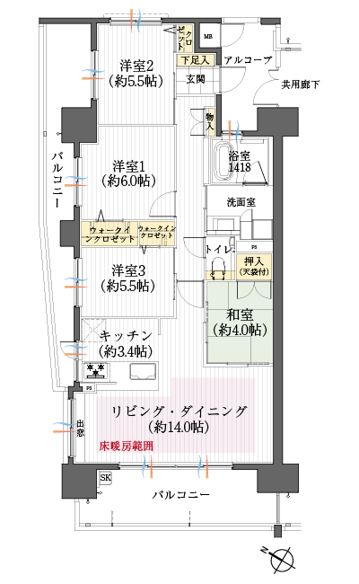 Floor: 4LDK, occupied area: 83.81 sq m, Price: 40,260,000 yen ~ 46,980,000 yen