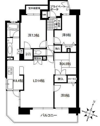 Floor plan. 4LDK, Price 26.5 million yen, Occupied area 85.46 sq m , Balcony area 19.34 sq m
