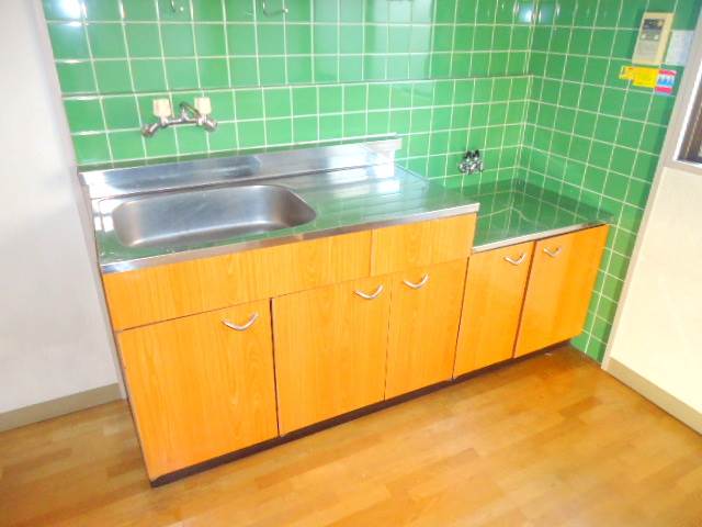 Kitchen. Two-burner gas stove can be installed