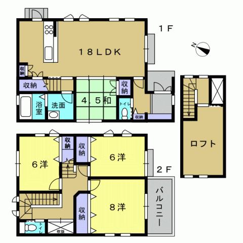 Floor plan. 28.5 million yen, 4LDK, Land area 119.42 sq m , Building area 107.65 sq m 4LDK