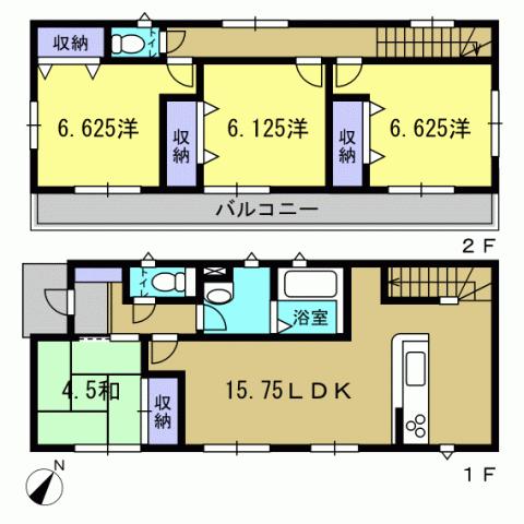 Floor plan. 27.3 million yen, 4LDK, Land area 139.15 sq m , Building area 96.7 sq m 4LDK