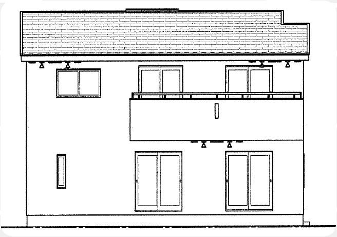 Rendering (appearance). South side elevational view