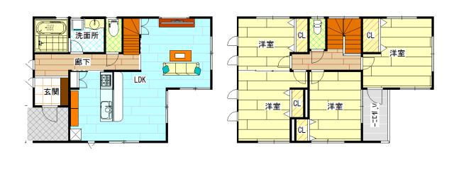 Floor plan. 34 million yen, 4LDK, Land area 116.23 sq m , Building area 100.03 sq m