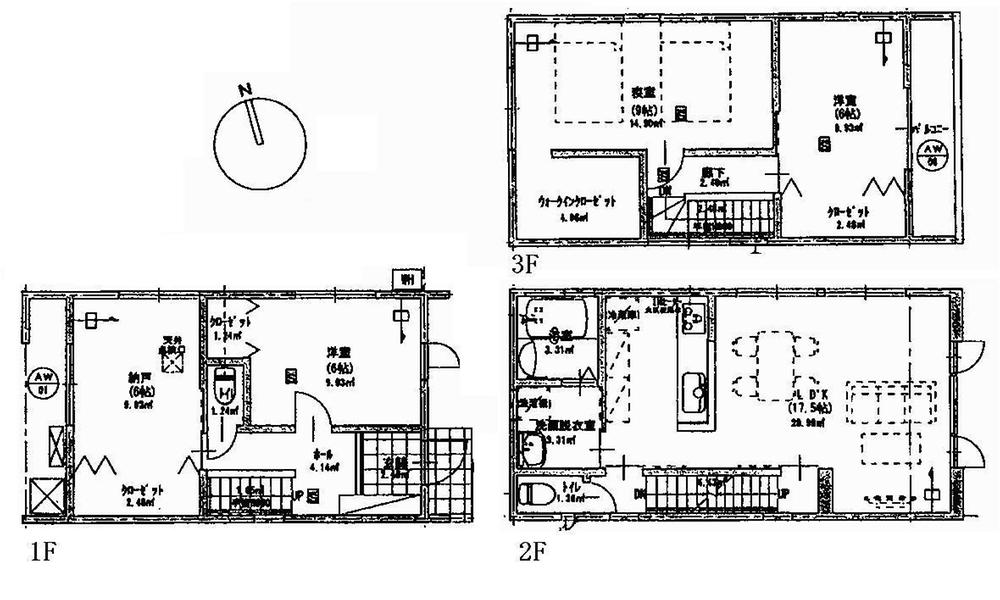 Floor plan. 34,800,000 yen, 3LDK + S (storeroom), Land area 27.07 sq m , Building area 112.61 sq m