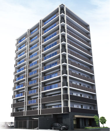 Buildings and facilities. Shoot a presence to be proud of and to the future, Design sophistication and elegance. Also in harmony with nature in the vicinity of the city skyline, We designed the grace and calm in appearance form. Mansion sense of feel relaxed wraps a joy to live here. (Exterior view)