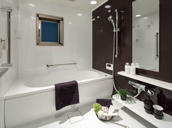 Bathing-wash room.  [Bathroom with advanced features] Bathing cultivate the vitality of tomorrow removes the day-to-day tired, Location of irreplaceable peace. Shi respond to the voice of the "I want to stick to things may because things every day.", We have adopted a wide bathroom with a tub of advanced features and a large.