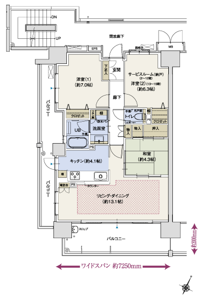 Floor: 3LDK (13 ~ 15th floor), 2LDK + S (2 ~ 12 floor), the occupied area: 76.17 sq m, Price: 39,270,000 yen ・ 41,110,000 yen