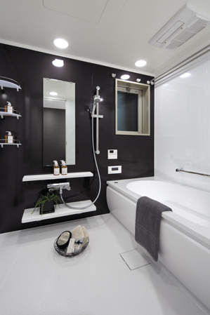 Bathing-wash room.  [Bathroom with advanced features] Bathing cultivate the vitality of tomorrow removes the day-to-day tired, Location of irreplaceable peace. In response to the voice of the "I want to stick to things may because things every day.", Adopt a wide bathroom with a tub of advanced features and a large. (Model Room K type)