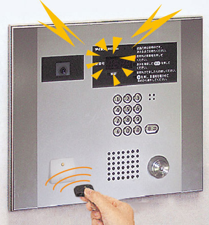 Security.  [Non-contact key] Just holding the key to open the entrance of the door. Also, Also in conjunction Elevator is automatic wear with under-floor ability to call on the first floor. It is also useful, for example, when your hands are busy with luggage.  ※ Less than, All amenities of the web is the same specification