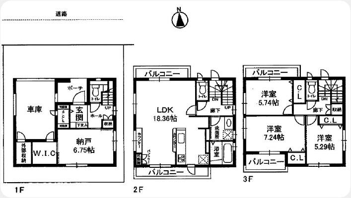 Floor plan. 36,850,000 yen, 3LDK + S (storeroom), Land area 89.47 sq m , Building area 89.47 sq m