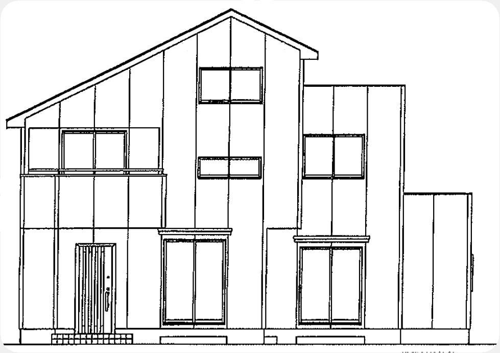 Rendering (appearance). South side elevational view