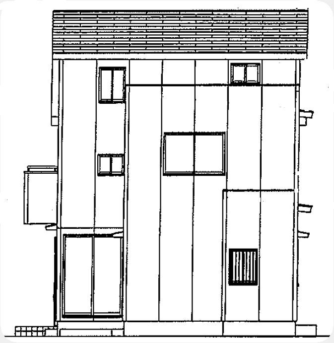 Rendering (appearance). East side elevational view