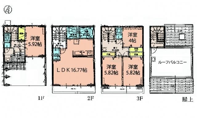 Floor plan. 33,800,000 yen, 4LDK, Land area 70 sq m , Building area 122.1 sq m
