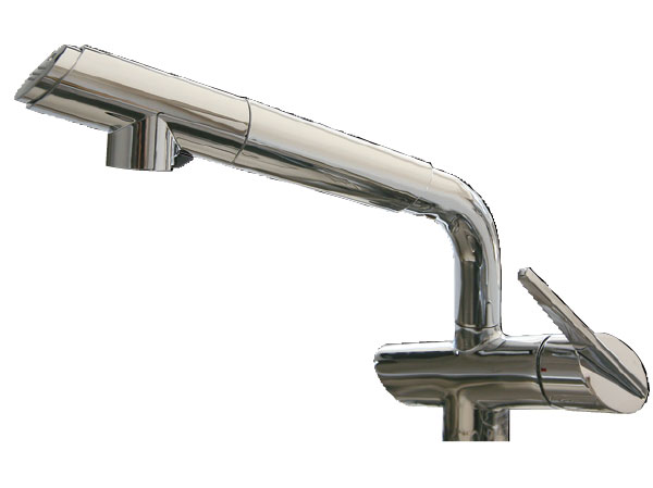 Kitchen.  [Water purifier with a shower faucet] It employs a built-in faucet water purifier to tip. You can also pull out the head.