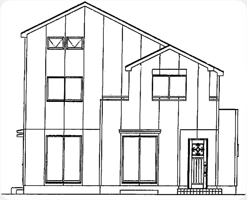 Rendering (appearance). South side elevational view