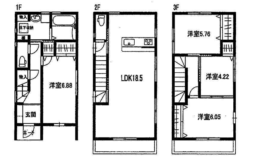 Floor plan. 26,800,000 yen, 4LDK, Land area 74.61 sq m , Building area 101.35 sq m