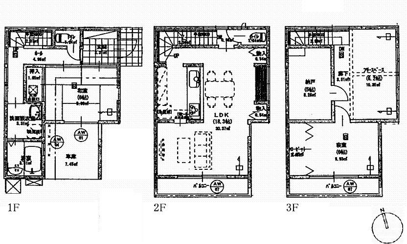 Floor plan. 37,300,000 yen, 2LDK + S (storeroom), Land area 78.34 sq m , Building area 113.44 sq m
