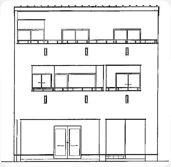 Rendering (appearance). East side elevational view
