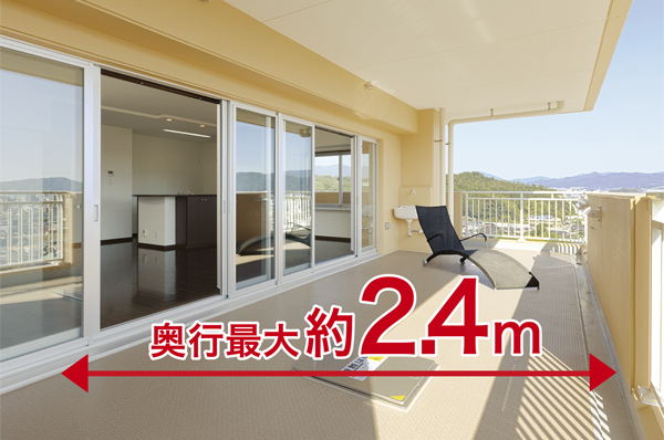 Living balcony ensure the size of the room depth up to about 2.4m. If you put a table and chairs, Like a open cafe. Ideal for gardening! ! (Shooting Gallery)