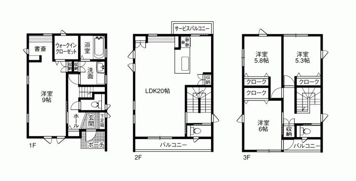 Floor plan. 43,600,000 yen, 4LDK, Land area 106.16 sq m , Building area 120.89 sq m