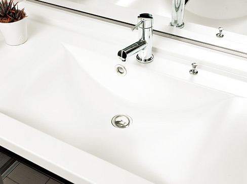 Bathing-wash room.  [Artificial marble Square ball] Feeling of luxury ball of artificial marble. You can easily clean and care.