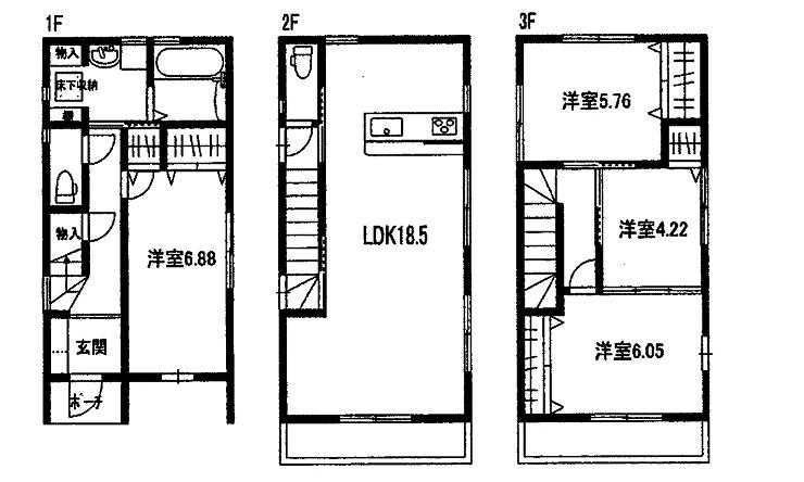 Floor plan. 26.5 million yen, 4LDK, Land area 73.71 sq m , Building area 101.35 sq m