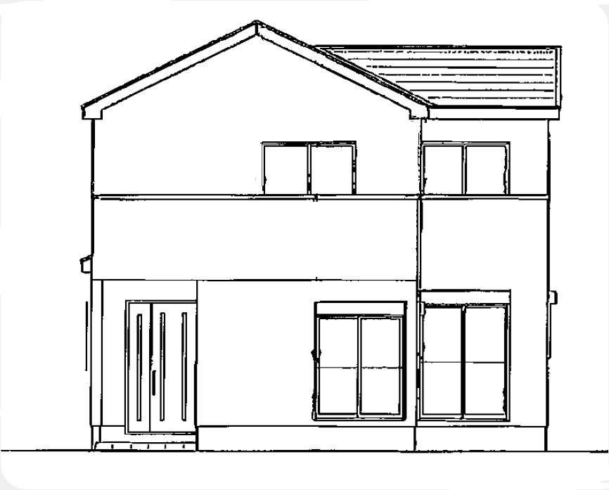Rendering (appearance). South side elevational view