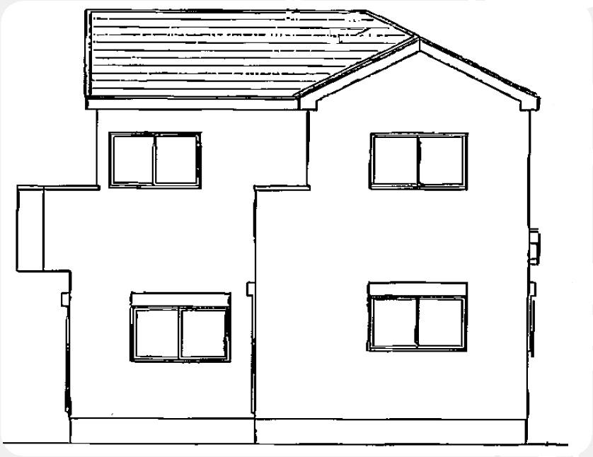 Rendering (appearance). East side elevational view