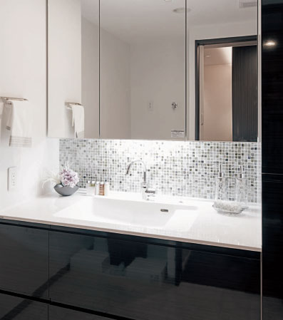 Bathing-wash room.  [WASH ROOM] Appropriate to decorate the upper life scene high sensitivity design. Nor set Makeup, It begins in the always elegant atmosphere.